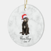 Watercolor Zwart-Wit Tuxedo Goldendoodle Keramisch Ornament (Links)