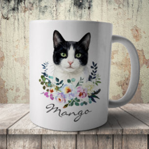 Watercolor Zwart-Witte Kat Koffiemok