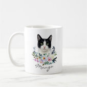 Watercolor Zwart-Witte Kat Koffiemok (Links)
