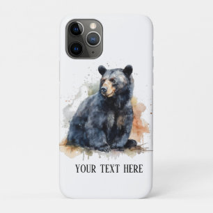 Watercolor Zwarte Beer Bosland Kunst, op maat gema Case-Mate iPhone Case