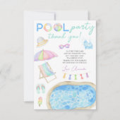 Watercolor zwembordeel verjaardag Bedankt (Voorkant)