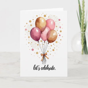 Watercolor Zwevende Bollen Verjaardagskaart Kaart