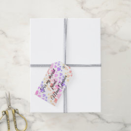 Watercolor Zwevende Harten (Aanpasbaar) Cadeaulabel