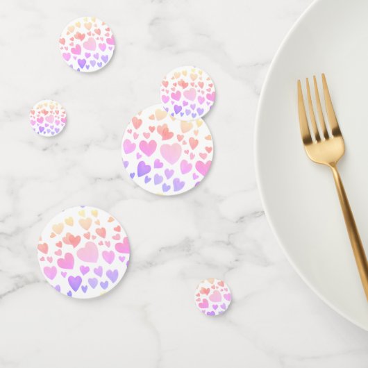Watercolor Zwevende Harten (Aanpasbaar) Confetti (Groep)