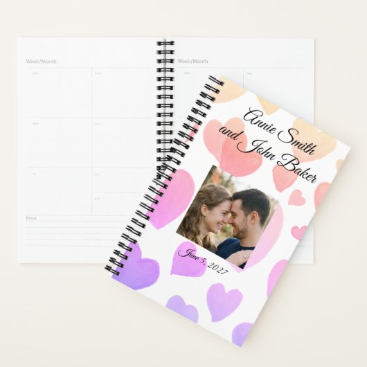Watercolor Zwevende Harten (Aanpasbaar) Planner (Display)