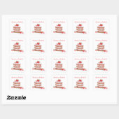 Watercoloraardbeienshoortcake Vierkante Sticker (Vel)
