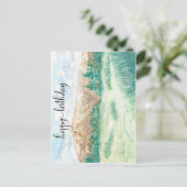 Watercoloransichtkaart voor hem, watercolor bergen briefkaart (Staand voorkant)