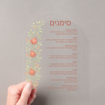 Watercolorappel Simanim Rosh Hashana-kaart