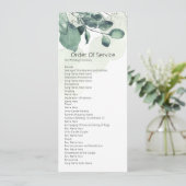 Watercolorblad Botanische Orde van Dienst Trouwboe Kaart (Staand voorkant)