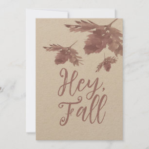 Watercolorblad Bruine Hey Herfstkaart Kaart