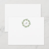 Watercolorbladeren en -bessenkrans notitiekaartje (Voorkant / Achterkant)