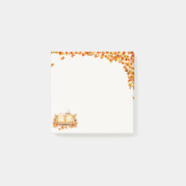 Watercolorboek en thee, knusse herfst post-it® notes