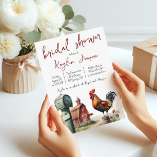 Watercolorboerderij met Bruilofts Bruidssalon Kaart