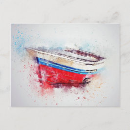 Watercolorboot Briefkaart