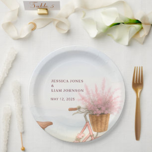 WatercolorFloral  Fietsverlovingsfeest Papieren Bordje