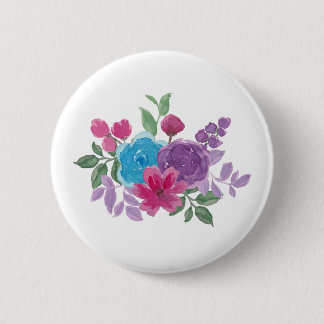 watercolorful flowers ronde button 5,7 cm