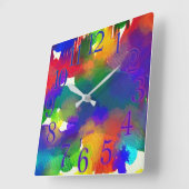 WaterColorful Vierkante Klok (Hoek)