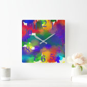 WaterColorful Vierkante Klok (Huis)