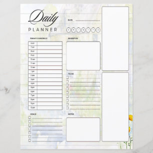 Watercolorhuis en vijver dagelijkse planner