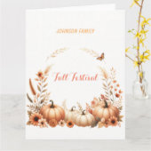 Watercolorillustratie Herfstfestival Kaart (Gele Bloem)