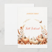 Watercolorillustratie Herfstfestival Kaart (Voorkant / Achterkant)