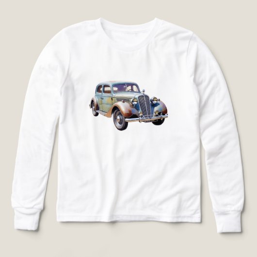Watercolorillustratie van klassieke oldtimer (Voorkant)