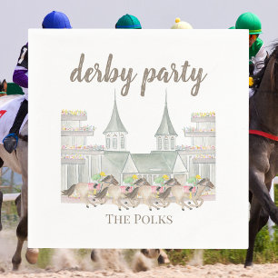 WatercolorJockeys Iconische Tweeling Spires Derby  Servet