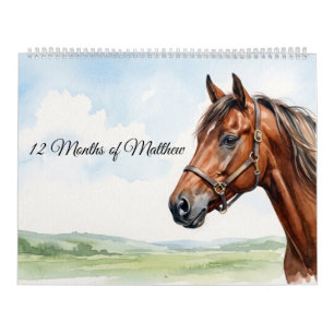 Watercolorpaarden & Bijbelverzen Matteüs Schriftuu Kalender