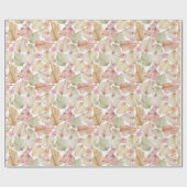 Watercolorpalmbladeren en rozen cadeaupapier (Vlak)