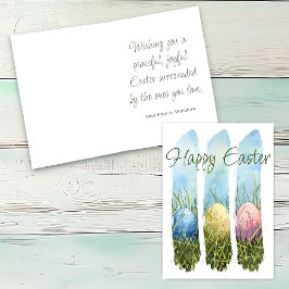 Watercolorpenseelstreek Paasei Kaart
