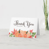 Watercolorpompoenen en esdoornbladeren bedankkaart (Voorkant)