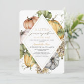 Watercolorpompoenen Ruit Virtuele Baby Shower Kaart (Staand voorkant)