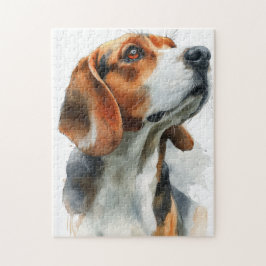 Watercolorportret van Beagle Legpuzzel