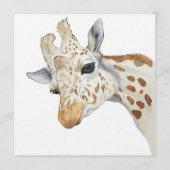 Watercolorportret van een giraffe kaart (Voorkant)