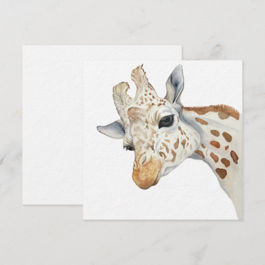 Watercolorportret van een giraffe kaart (Voorkant / Achterkant)