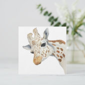 Watercolorportret van een giraffe kaart (Staand voorkant)