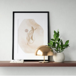 Watercolorposter Abstracte Geometrische moderne ku Poster