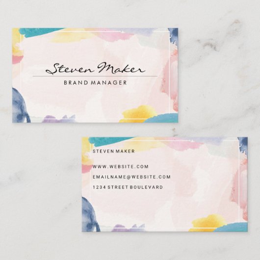 Watercolorrand Visitekaartje (Voorkant / Achterkant)