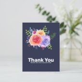 Watercolorrozen Bloemboeket Feest Dank Je Briefkaart (Staand voorkant)