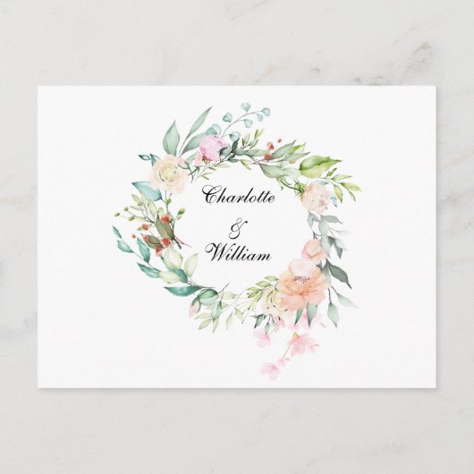 Watercolorrozen Bloemige Herinneringen Advieskaart Briefkaart (Achterkant)