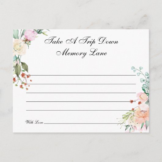 Watercolorrozen Bloemige Herinneringen Advieskaart Briefkaart (Voorkant)