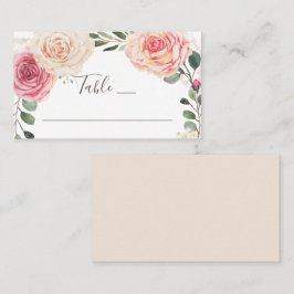 Watercolorrozen. Elegante bloemrijke tuinbruiloft Plaatskaartje