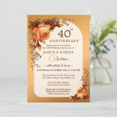 Watercolorrozen Herfstjubileum Kaart (Staand voorkant)