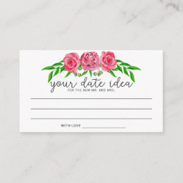 Watercolorrozen Ideeen voor date night \ Date jar Informatiekaartje