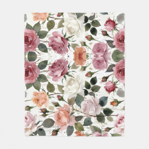 Watercolorrozen met een zachte romantische gloed fleece deken
