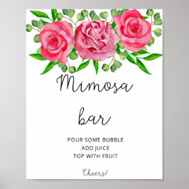 Watercolorrozen mimosa bar poster