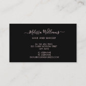 Watercolorrozen Monogram Zwart Visitekaartje (Achterkant)