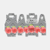 Watercolorrozen Zwart Witte Strepen Derby Gable Bedankdoosjes (Uitgevouwen)