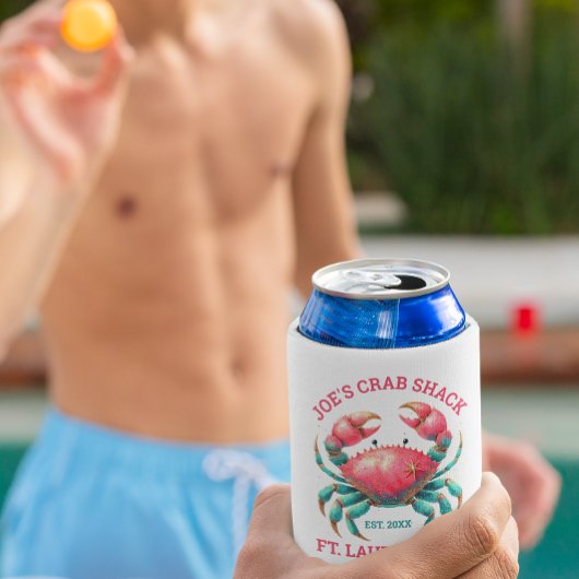 Watercolors Colorful Crab Illustration Custom Text Blikjeskoeler