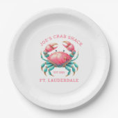 Watercolors Crab Illustration Custom Text Papieren Bordje (Voorkant)